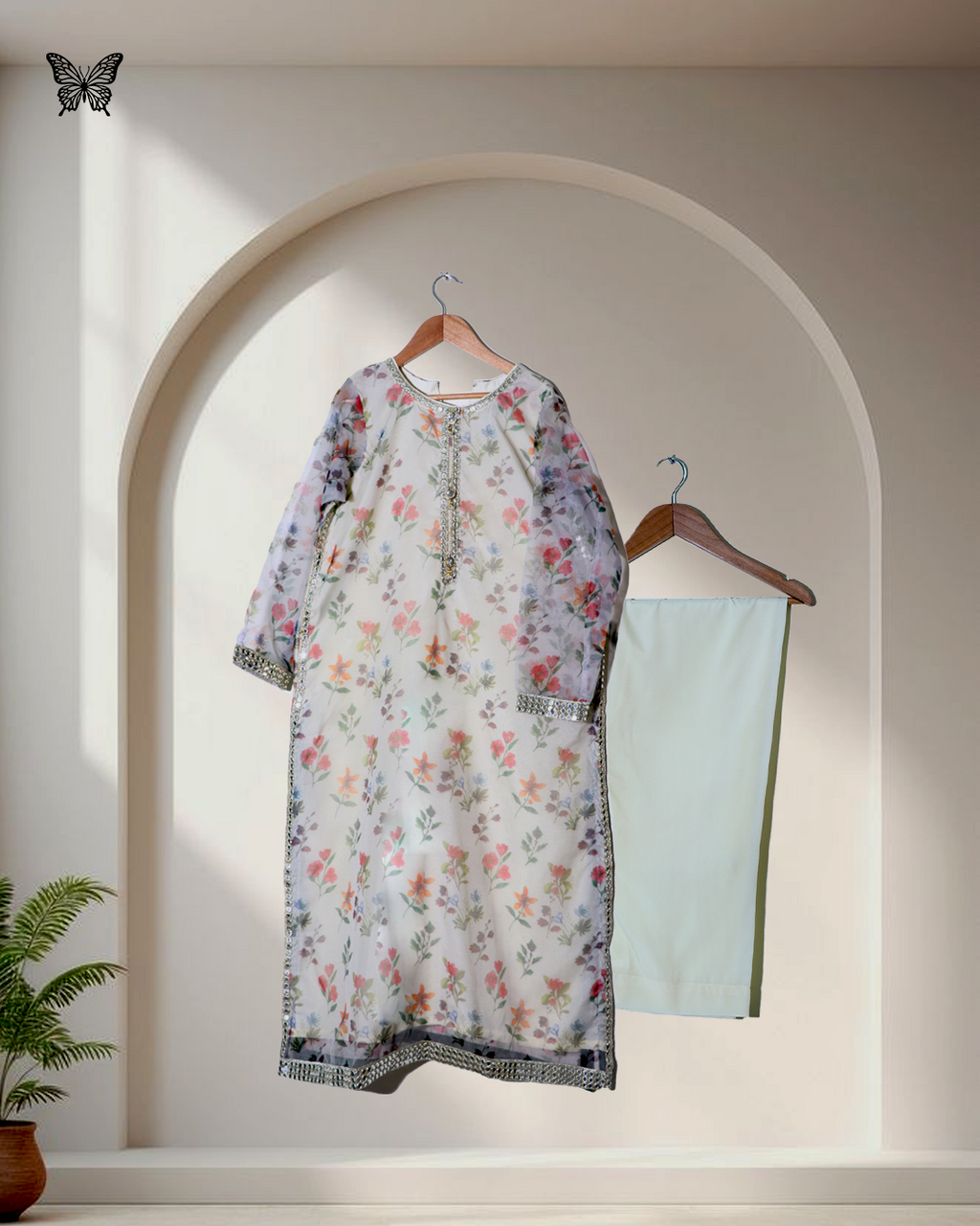 BR 5 Flora 3 Piece Pure Printed Organza