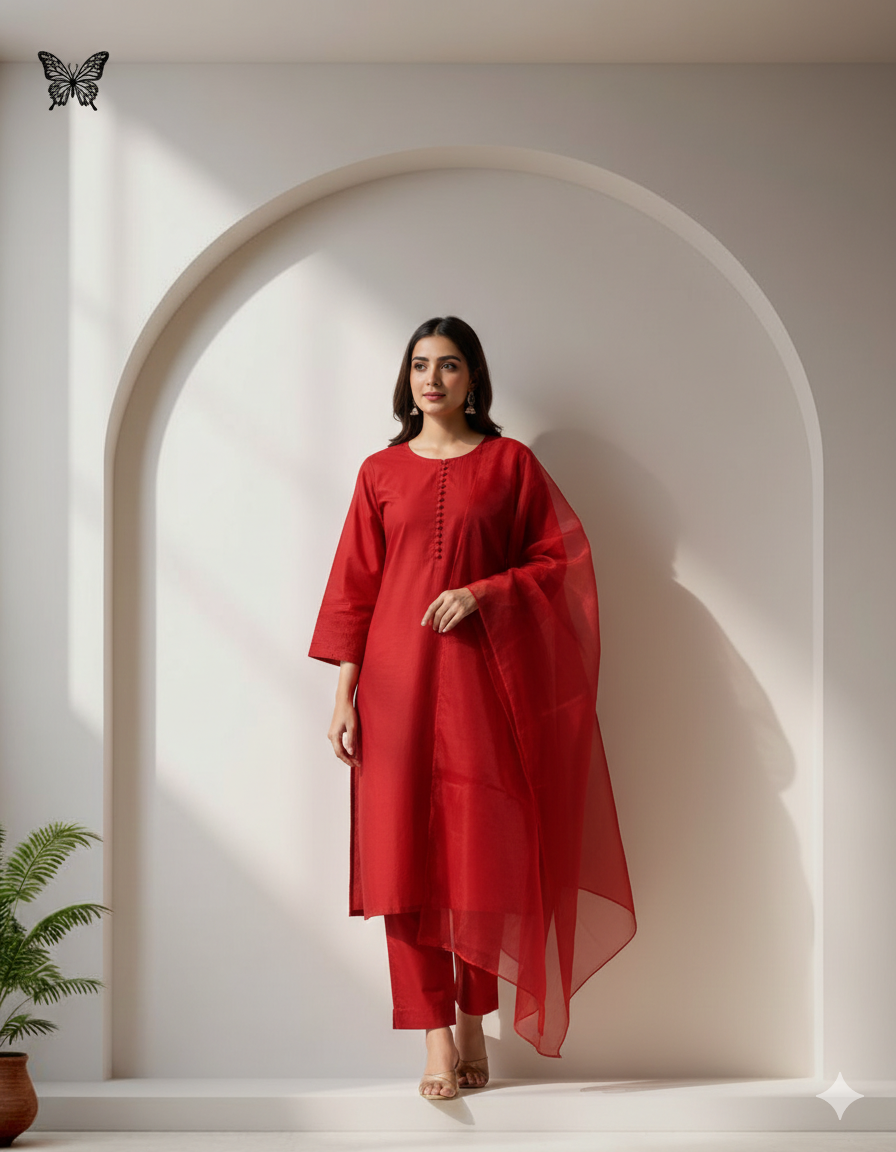 BR 3 Sybal 3 Piece Raw Silk